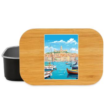 Marseille Frankreich Reise Poster Souvenir Farbe WPA - Lunch Box - Schwarz - Vorne