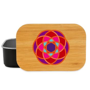 Energie Blüte Yoga Meditation Indien Mandala rot - Lunch Box - Schwarz - Vorne
