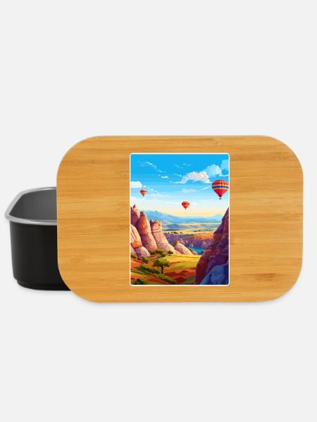 Kappadokien Türkei Reise Poster Souvenir Farbe WPA - Lunch Box - Schwarz
