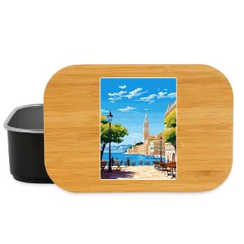 Triste Italie Affiche de voyage Souvenir Carte Postale Peinture - Boîte à goûter - noir - Devant