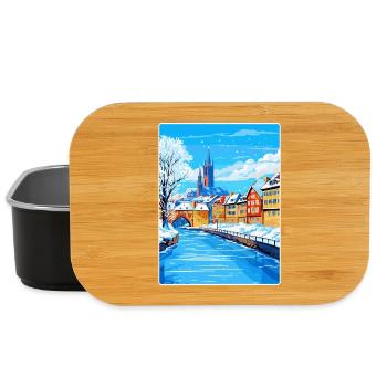 Strasbourg France Travel Poster Souvenir Paint WPA - Lunch Box - black - Front