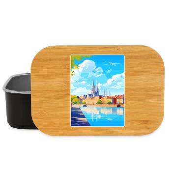 Nantes France Travel Poster Souvenir Painting WPA - Lunch Box - black - Front