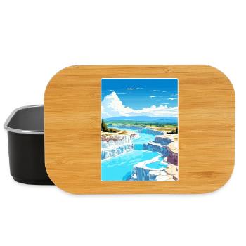 Pamukkale Affiche de voyage Peinture de carte postale souvenir - Boîte à goûter - noir - Devant