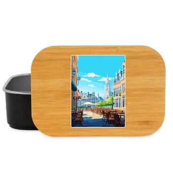 Brussels Belgium Travel Poster Souvenir Paint WPA - Lunch Box - black - Front