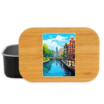 Amsterdam Netherlands Travel Poster Souvenir WPA - Lunch Box - black - Front