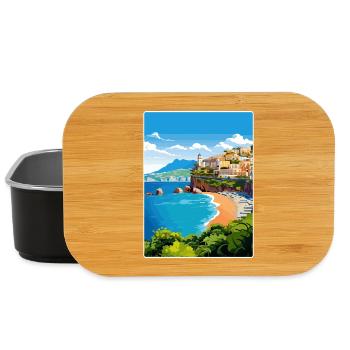 Amalfi Italy Travel Poster Souvenir Postcard Paint - Lunch Box - black - Front
