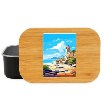 Délos Grèce Affiche de voyage Souvenir Carte Postale Peinture - Boîte à goûter - noir - Devant