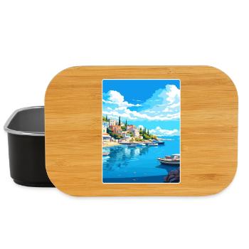 Île d’Agistri Grèce Affiche de voyage Souvenir WPA - Boîte à goûter - noir - Devant