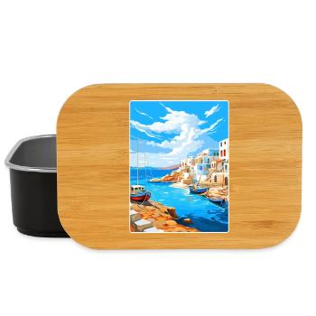 Folegandros Griechenland Reise Poster Souvenir Farbe WP - Lunch Box - Schwarz - Vorne