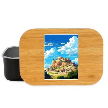 Athens Greece Travel Poster Souvenir Painting WPA - Lunch Box - black - Front