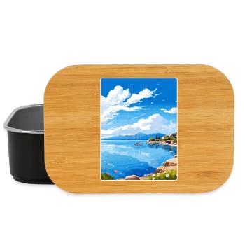 Île de Meganisi Grèce Affiche de voyage Souvenir WPA - Boîte à goûter - noir - Devant