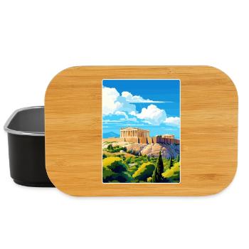 Athens Greece Travel Poster Souvenir Painting WPA - Lunch Box - black - Front