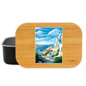 Milos Grèce Affiche de voyage Souvenir Carte Postale Peinture - Boîte à goûter - noir - Devant