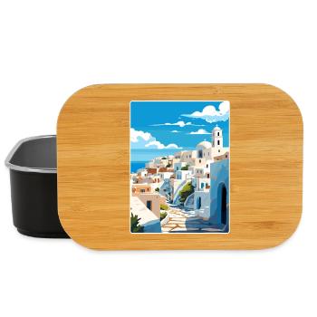 Patmos Griechenland Griechisch Vintage Reise Poster Souvenir - Lunch Box - Schwarz - Vorne