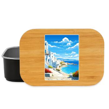 Paros Greece Travel Poster Souvenir Postcard Paint - Lunch Box - black - Front