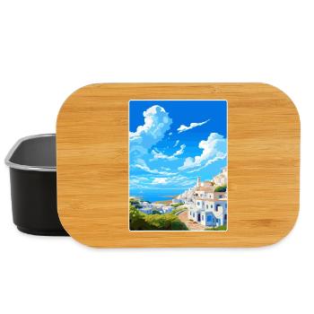 Patmos Grèce Grec Vintage Voyage Poster Souvenir - Boîte à goûter - noir - Devant