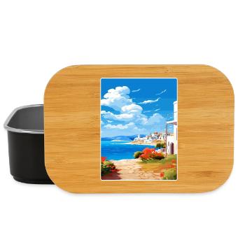 Paros Greece Travel Poster Souvenir Postcard Paint - Lunch Box - black - Front