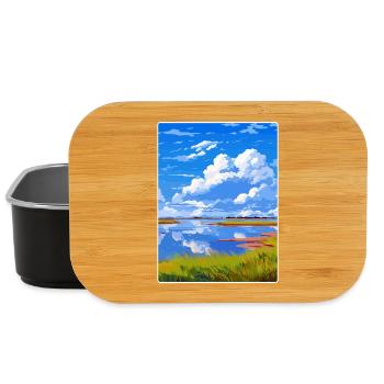 Niedersachsen Wattenmeer Deutschland Reiseplakat Souvenir - Lunch Box - Schwarz - Vorne