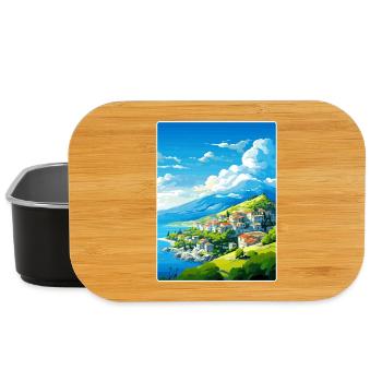Mont Pélion Grèce Affiche de voyage vintage Souvenir - Boîte à goûter - noir - Devant