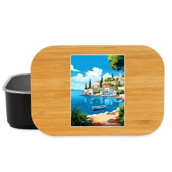 Porto Heli Griechenland Reise Poster Souvenir Farbe WPA - Lunch Box - Schwarz - Vorne