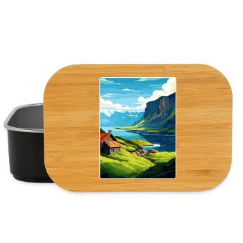 Die Fjorde Norwegen Norwegische Berge Skandinavisch - Lunch Box - Schwarz - Vorne