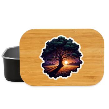 Sonnenuntergangsbaum Sticker - Lunch Box - Schwarz - Vorne