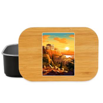 Athens Greece Travel Poster Souvenir Painting WPA - Lunch Box - black - Front