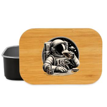 Astronaute Ours Spacebar Cadeau - Boîte à goûter - noir - Devant