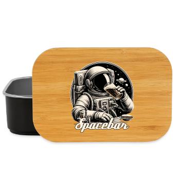 Astronaute Ours Spacebar Cadeau - Boîte à goûter - noir - Devant