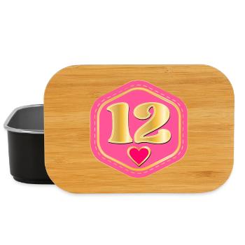Number Twelve - 12th Birthday - Lunch Box - black - Front