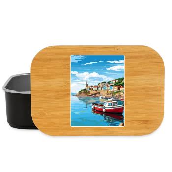 Looe Angleterre Affiche de voyage Souvenir Carte Postale Peinture - Boîte à goûter - noir - Devant