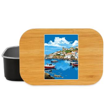Mevagissey Angleterre Affiche de voyage Peinture Souvenir WP - Boîte à goûter - noir - Devant