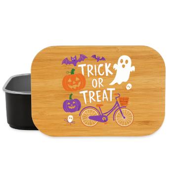 Halloween Fahrrad Süßes oder Saures Design - Lunch Box - Schwarz - Vorne