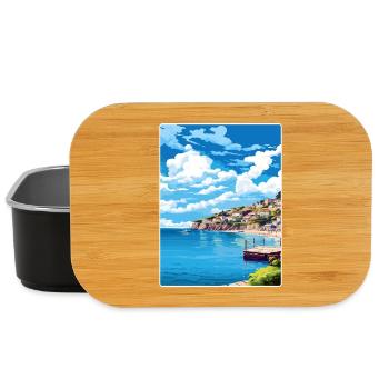 Looe Angleterre Affiche de voyage Souvenir Carte Postale Peinture - Boîte à goûter - noir - Devant