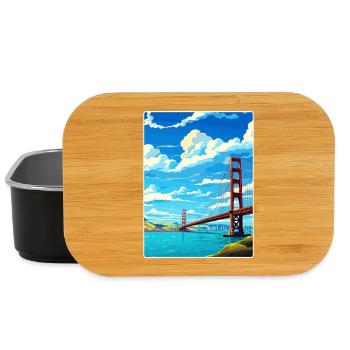 San Francisco Golden Gate Kalifornien Reiseposter - Lunch Box - Schwarz - Vorne