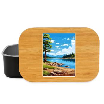Big Bear Lake California Travel Poster Souvenir - Lunch Box - black - Front