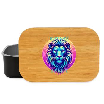 Le lion stylisiert in Neonfarben - Lunch Box - Schwarz - Vorne