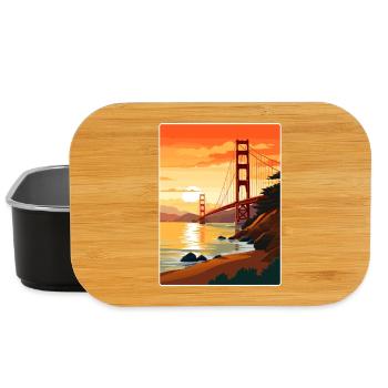San Francisco Golden Gate Kalifornien Reiseposter - Lunch Box - Schwarz - Vorne