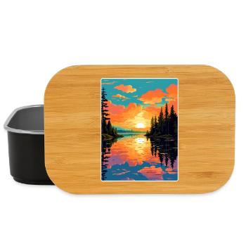 Lake Hubert Travel Poster Souvenir Postcard Paint - Lunch Box - black - Front