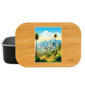 Los Angeles California Travel Poster Souvenir WPA - Lunch Box - black - Front