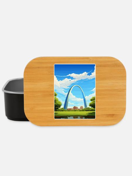 Gateway Arch Nationalpark Reiseplakat Souvenir - Lunch Box - Schwarz