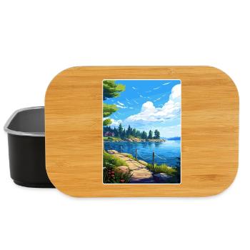 Lake Arrowhead California Travel Poster Souvenir - Lunch Box - black - Front