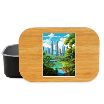Kuala Lumpur Malaysia Reiseposter Souvenir WPA - Lunch Box - Schwarz - Vorne
