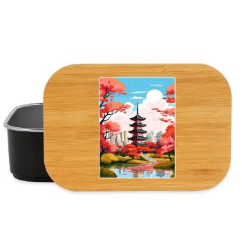 Japon Tokyo Voyage Affiche Souvenir Carte Postale Peinture - Boîte à goûter - noir - Devant