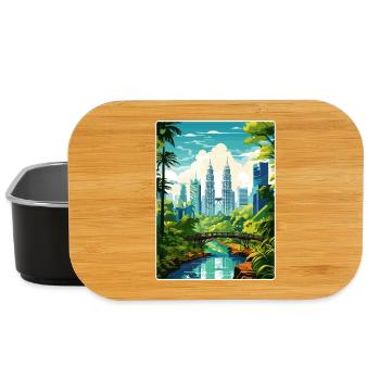 Kuala Lumpur Malaysia Reiseposter Souvenir WPA - Lunch Box - Schwarz - Vorne