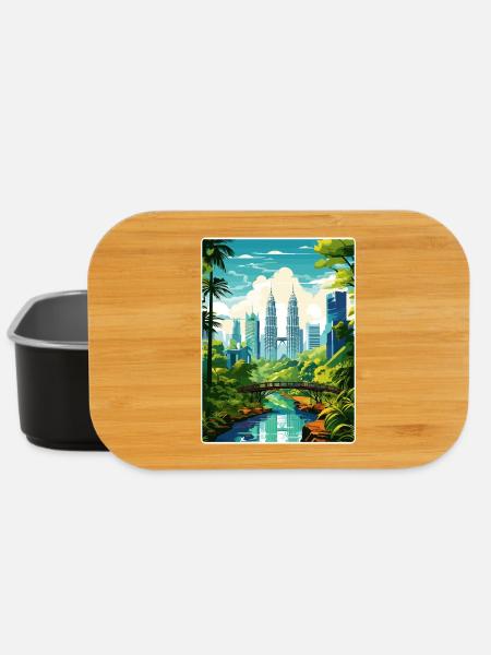 Kuala Lumpur Malaysia Reiseposter Souvenir WPA - Lunch Box - Schwarz