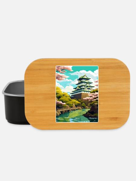 Osaka Japan Travel Poster Souvenir Postcard Paint - Lunch Box - black