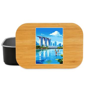 Marina Bay Sands Singapur Reiseposter Souvenir - Lunch Box - Schwarz - Vorne