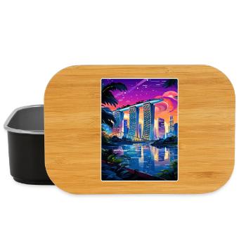 Marina Bay Sands Singapur Reiseposter Souvenir - Lunch Box - Schwarz - Vorne