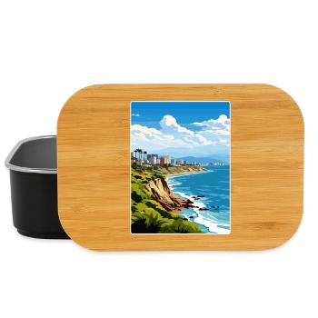Lima Peru Travel Poster Souvenir Postcard Painting - Lunch Box - black - Front
